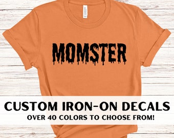 Halloween Iron-On Decal | Spooky Name Iron On | Personalized Name Decal | Mama decal | Custom Iron on decal | tshirt Iron on Decal