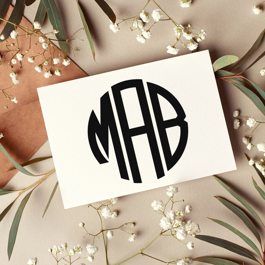 Monogram Decal | Monogram Sticker | Personalized Monogram Decal ...
