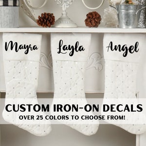 Stocking Iron-on Decal | Iron On Decal | Personalized Heat Transfer Decal | Custom Iron-on Decal | Heat Transfer Decal