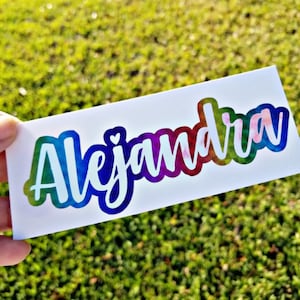 Layered Name Decal | Rainbow Holographic Name Decal | Shadow Vinyl Custom Name Decal | Cold Cup Name Decal | Custom Name Decal | Custom Gift