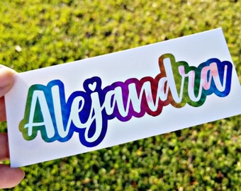 Layered Name Decal | Rainbow Holographic Name Decal | Shadow Vinyl Custom Name Decal | Cold Cup Name Decal | Custom Name Decal | Custom Gift