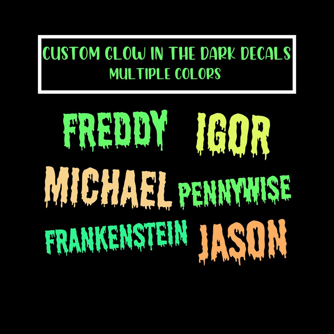 Halloween Glow in the Dark Custom Name Decal | Spooky Name Sticker ...