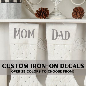 Stocking Iron-on Decal | Iron On Decal | Personalized Heat Transfer Decal | Custom Iron-on Decal | Heat Transfer Decal