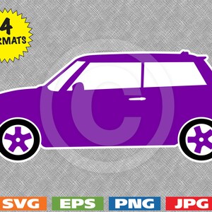 Compact Car in Color - svg cutting file PLUS eps/vector, jpg, png - 300dpi