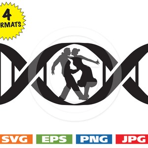 In My DNA Ballroom Dancers in a DNA Symbol - svg cutting files PLUS eps/vector, jpg, png - 300dpi