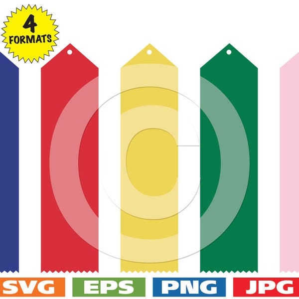 5 Awards/Bookmarks - svg cutting file PLUS eps/vector, jpg, png - 300dpi