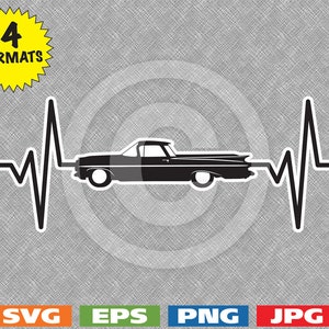 Heartbeat - 1959 Classic Car / Truck Image - svg cutting file PLUS eps/vector, jpg, png - 300dpi