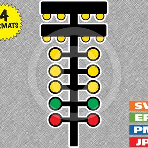 Drag Racing Baum - Farbe - Svg Cutting-Datei PLUS Eps/Vektor, Jpg, Png - 300dpi