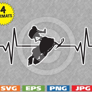 Heartbeat - sneeuwscooter Image - svg snijden bestand PLUS eps/vector-, jpg-, png - 300dpi
