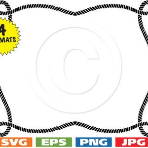 Touw grens/Frame-003 Clip Art Image - svg snijden-bestand PLUS eps/vector-, jpg-, png - 300dpi