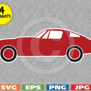 1964 Classic Sportscar in Color - svg cutting file PLUS eps/vector, jpg, png - 300dpi