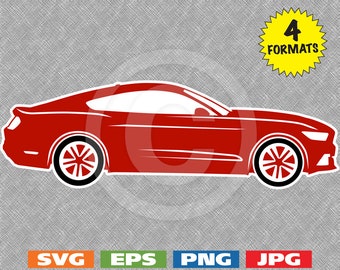 2015 Muscle Car in Color - svg cutting file PLUS eps/vector, jpg, png - 300dpi