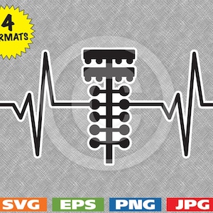 Herzschlag - Drag Racing Baumbild - Svg Cutting-Datei PLUS Eps/Vektor, Jpg, Png - 300dpi