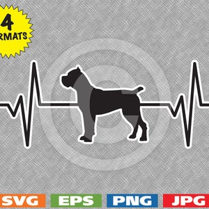 Heartbeat - Female Cane Corso Image - svg cutting file PLUS eps/vector, jpg, png - 300dpi