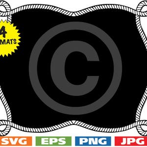 Rope Border/Frame-001 Clip Art Image - svg cutting file PLUS eps/vector, jpg, png - 300dpi