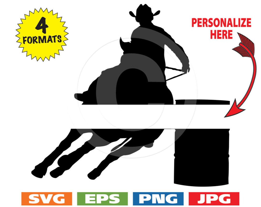 Male Barrel Racer Image With Space for Personalization - Svg Cutting ...