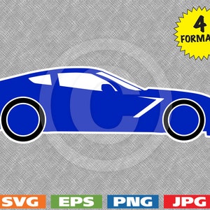 2014 High Performance Sportscar in Color - svg cutting file PLUS eps/vector, jpg, png - 300dpi