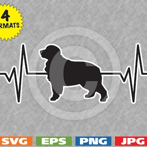 Herzschlag - Berner Sennenhund Bild - Svg Cutting-Datei PLUS Eps/Vektor, Jpg, Png - 300dpi