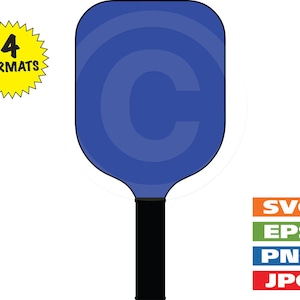 May include: A blue paddleball paddle with a black handle. The paddle is shaped like a teardrop with a rounded edge. The handle is attached to the paddle with a black screw.