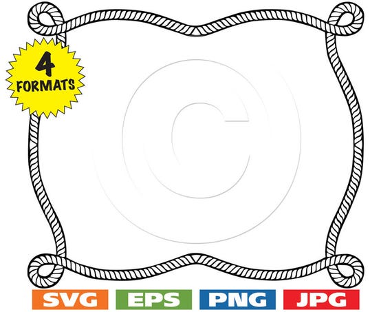 Rectangle Rope Border-002 Clip Art Image Svg Cutting File PLUS Eps/vector,  Jpg, Png 300 DPI 