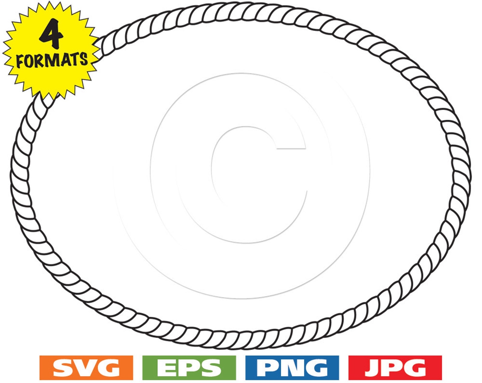Oval Rope Border Clip Art Image Svg Cutting File PLUS Etsy