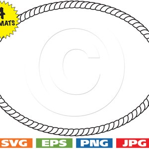 Ovale touw grens Clip Art Image - svg snijden-bestand PLUS eps/vector, jpg, png