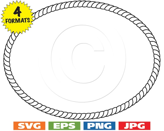 Oval Rope Border Clip Art Image - svg cutting file PLUS eps/vector, jpg, png