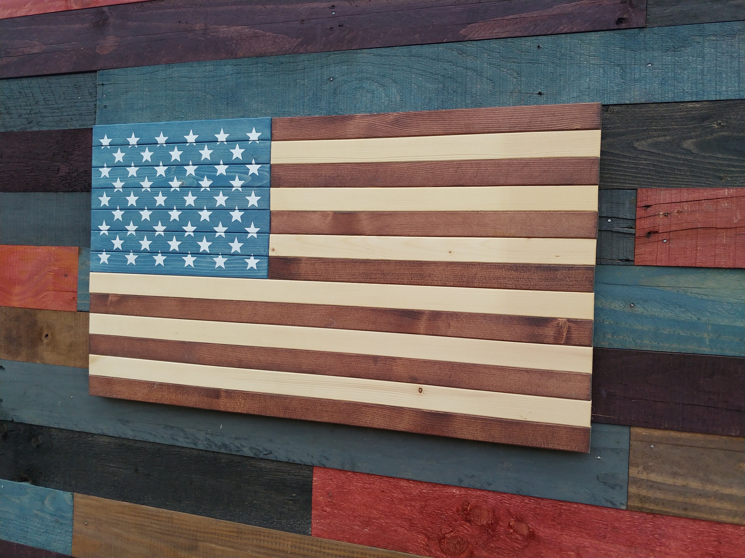 Handmade Wooden American Flag Etsy
