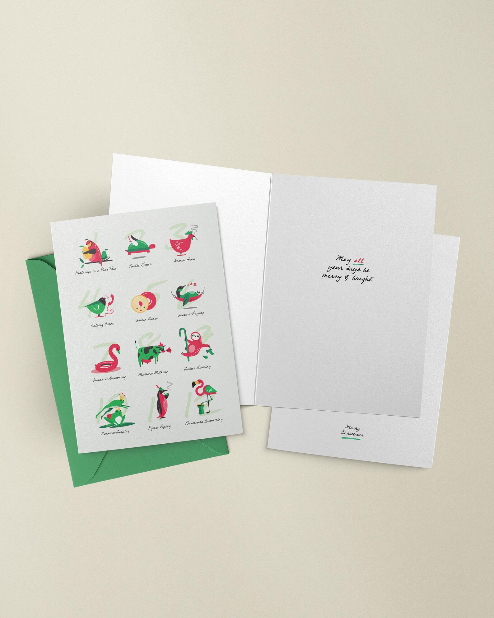 Printable Christmas Cards | 12 Days of Christmas - Etsy