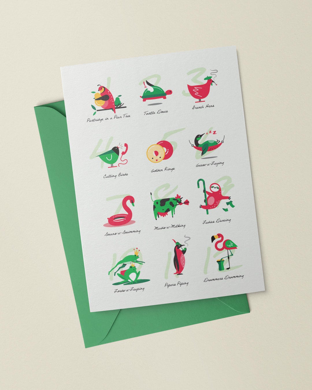 Printable Christmas Cards | 12 Days of Christmas - Etsy