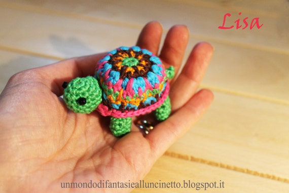 Tartaruga All Uncinetto Amigurumi Portachiavi Idea Etsy