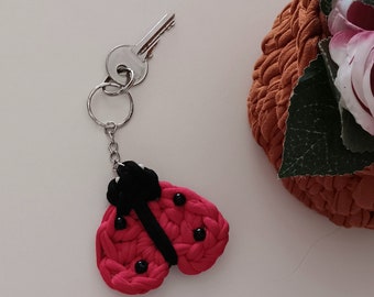 Ladybug crochet keychain good luck charm
