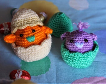 Chicks crocheted whit eggs - crochet - easter crochet - home decoration -