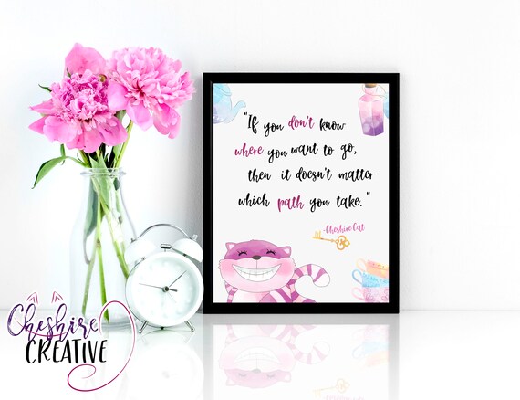 Cheshire Cat Printable Wall Art Diy Wall Art 8 X 10 Alice In Wonderland Quote Art Office Decor Bedroom Decor Nursery Decor