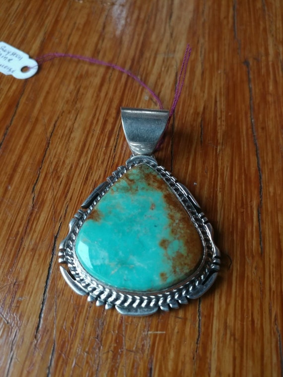 Sterling Silver Pendant w/ Royston Turquoise FREDD
