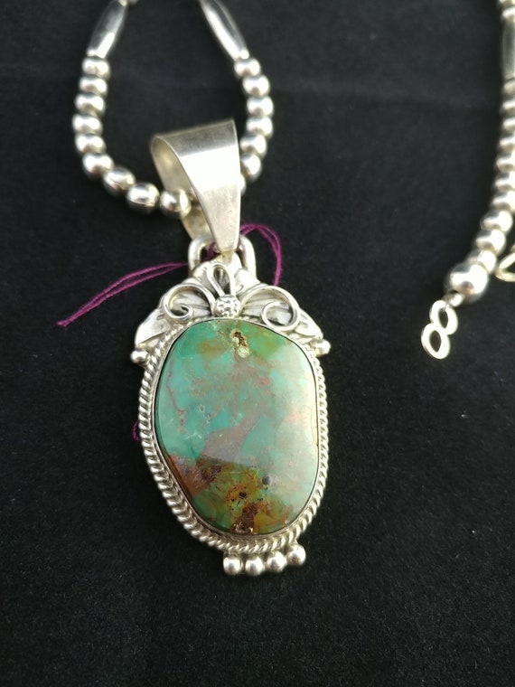 Outstanding Vintage Native American Navajo Royston Kingman Turquoise Shell Necklace Outstanding Vintage Native American Navajo Royston Kingman Turquoise Shell Necklace