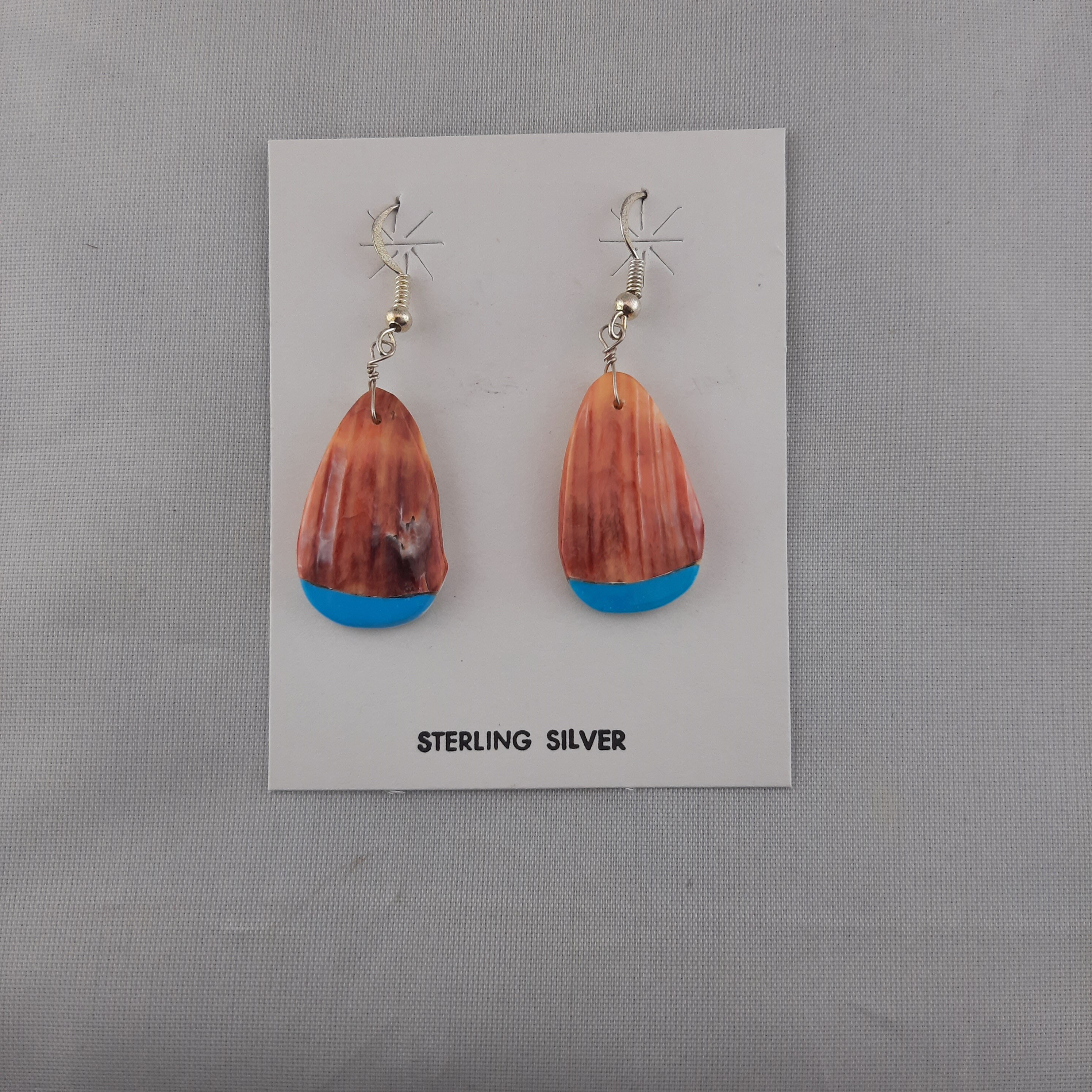 SANTUZZA 925 Sterling Silver Drop Earrings Blue Stone White