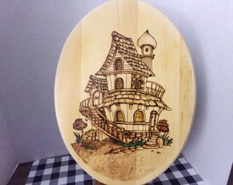 3 Story House on Plaque
