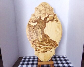Tree with Door Plaque
