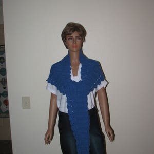 Blue Crochet Shawlette