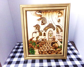 Mushroom House- Framed