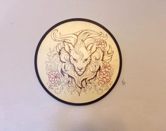 Lion the Round - Framed