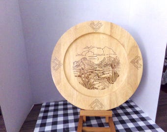 Desert Scene on Round Plaque