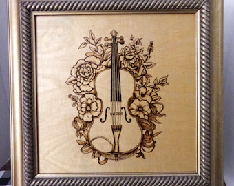 Violin w/ Flowers - Framed