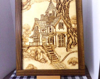 House with Tree - Framed