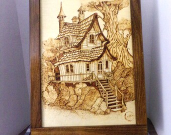 House on Rocks - Framed
