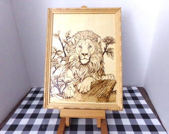 Lion - border framed