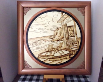 Patio on the Beach - Framed