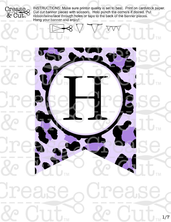 Purple Leopard Print Cheetah Print Birthday Party Decoration Etsy