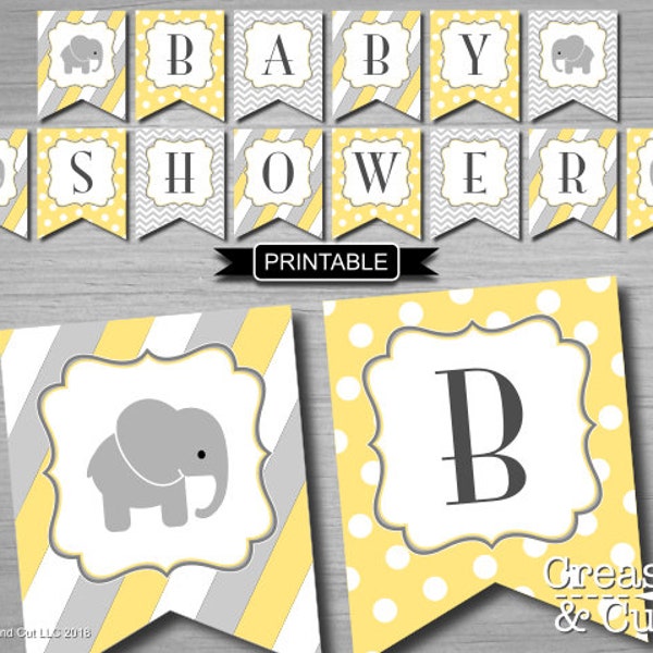 Yellow Grey Elephant - Etsy